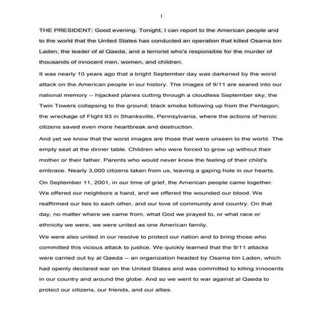 An annotated version of Obama's bin Laden speech