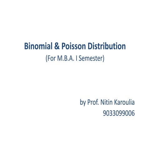 Binomail distribution 23 jan 21