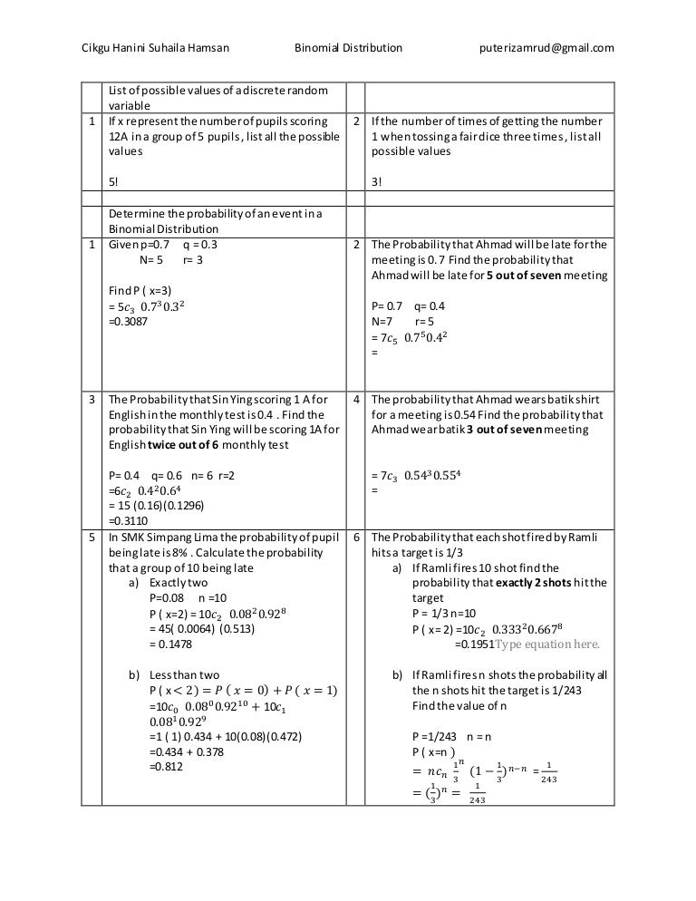 Probability Distribution Table Spm Pdf Research Topics