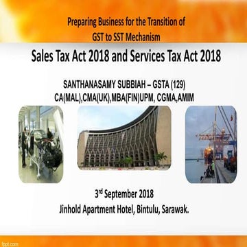 Sales and service Tax  Act 2018