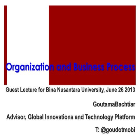 Organization and Business Process