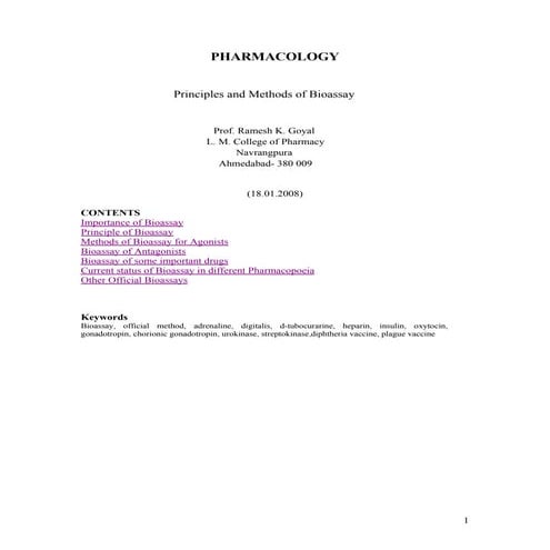 Bio assay of d-tubocurarine