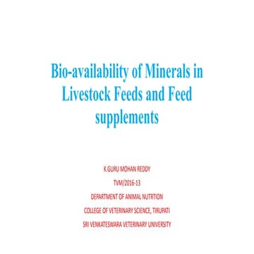 Bio availability of minerals in livestock feeds and feed supplements