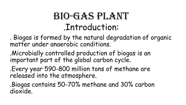 Bio gas plant