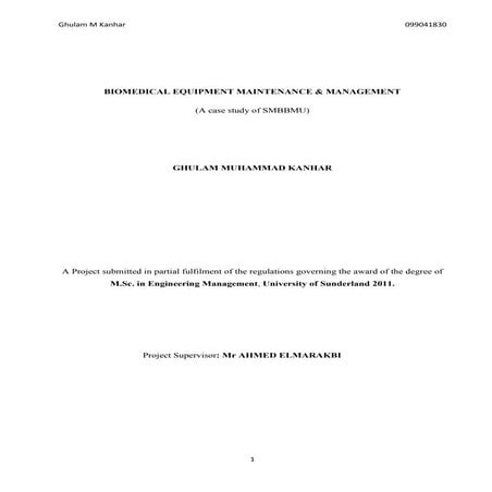 Bio medical equipment maintenance & management