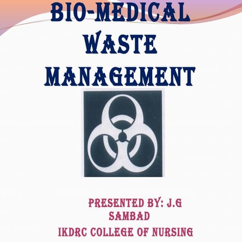 Bio medical waste management final