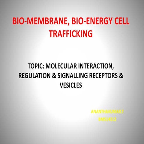 Molecular interaction, Regulation and Signalling receptors and vesicles