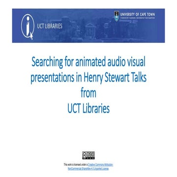 Search for animated audio visual presentations in Henry Stewart Talks