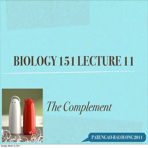 Bio 151 lec 11 complement | PDF