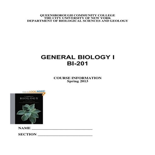 Bio 201 course information syllabus qcc