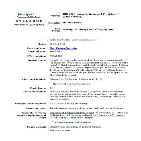 Bio 202 hybrid syllabus spring 2015