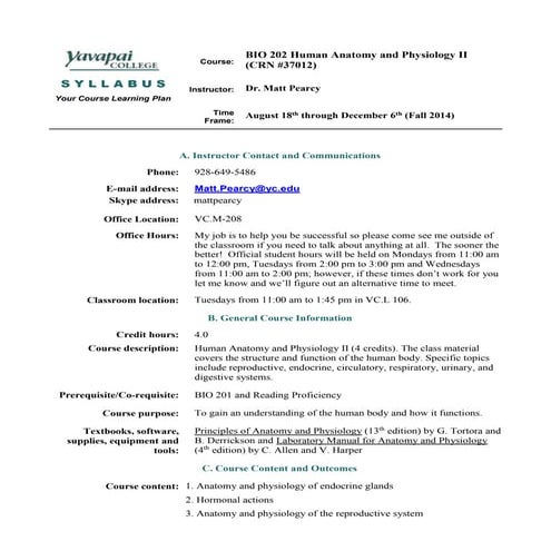 Bio 202 syllabus inperson fall 14