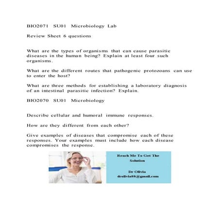 BIO2071 SU01 Microbiology LabReview Sheet 6 questionsWha | DOCX