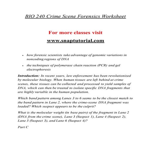 Bio 240  Enhance teaching / snaptutorial.com
