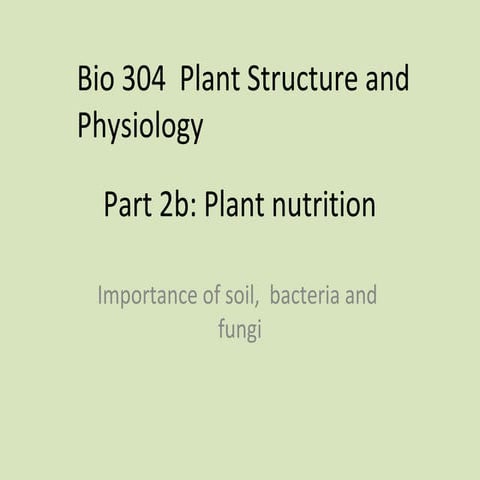 Plant nutrition