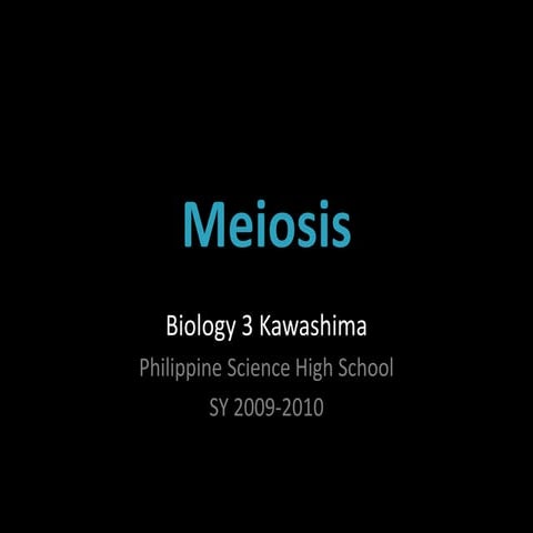Bio3 0910 Lec4 Meiosis