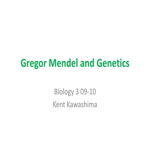 Bio3 0910 Lec6 Mendel