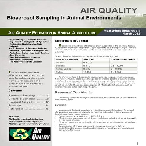 Bioaerosol sampling final