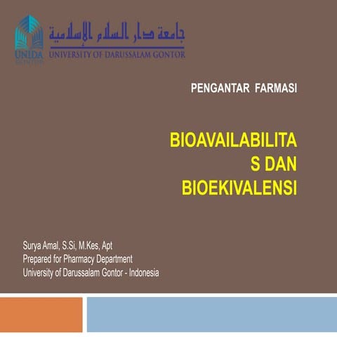 Bioavailabilitas dan Bioekivalensi