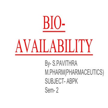 Bioavailability