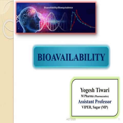 Bioavailability study | PPTX | Pharmaceutical Industry | Industries