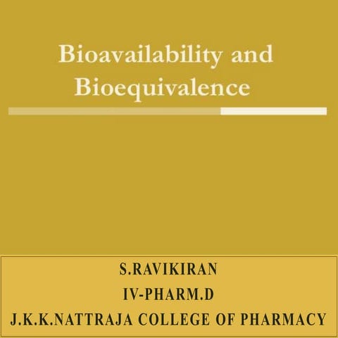 Bioavailability and bioequivalance