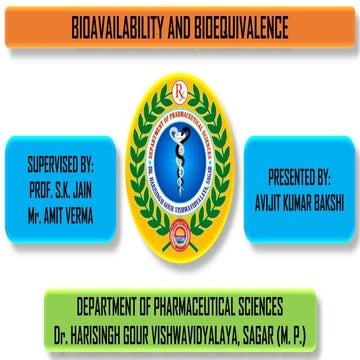 BIOAVAILABILITY AND BIOEQUIVALENCE