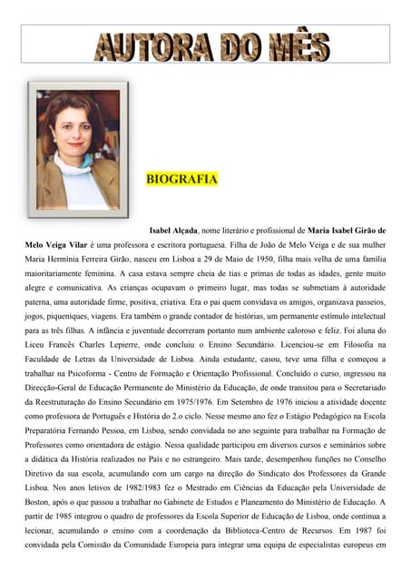 Biobibliografia de isabel alçada