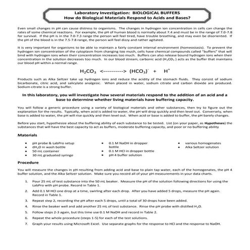 Bio bufferlab | PDF