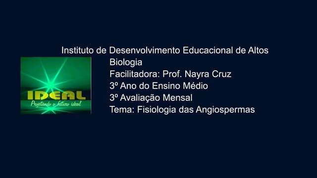 Biologia - Fisiologia das Angiospermas