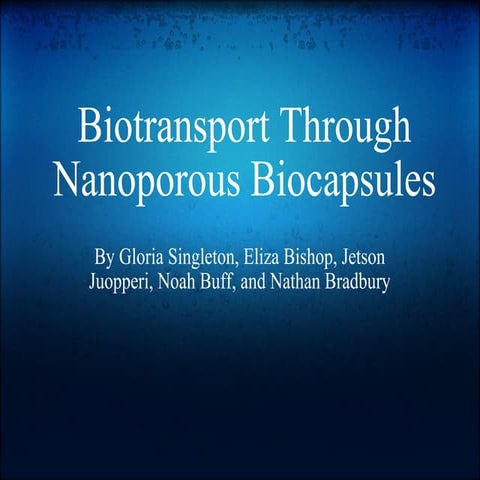 Biocapsule presentation | PPT