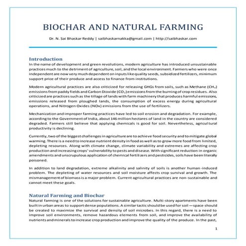 Biochar and Natural Farming