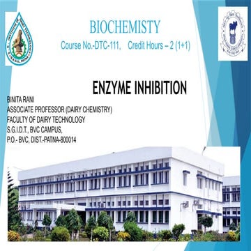 Biochemistry of enzyme inhibition power point slides