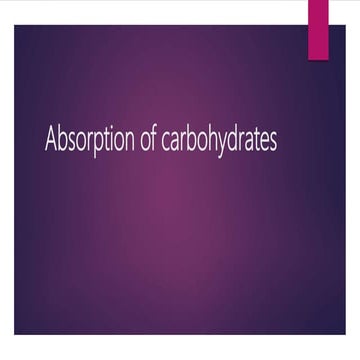 Absorption of carbohydrates ppt