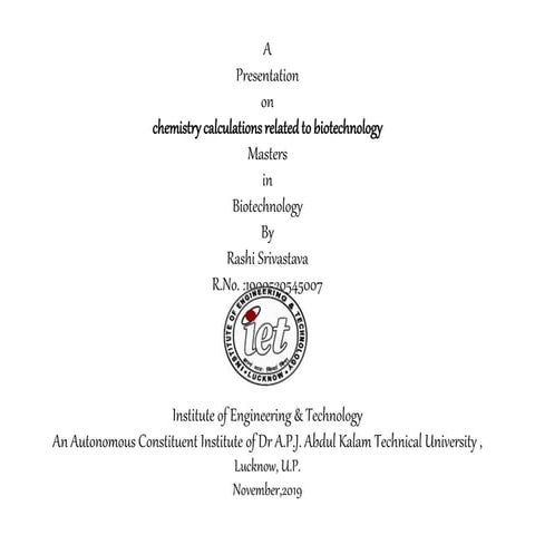 Basic chemistry calculations
