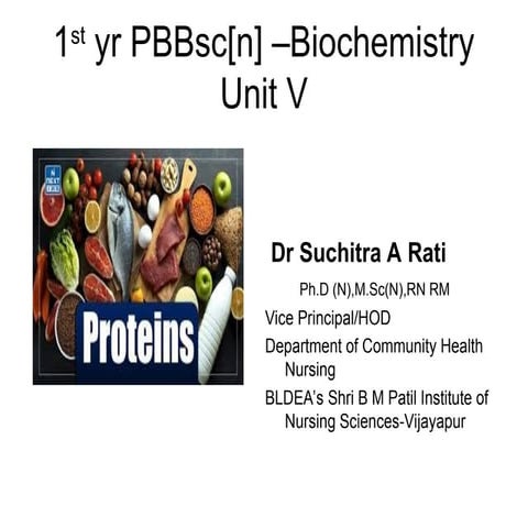 Biochemestry- PPT ON Protein,Nitrogenous constituents of Urine, Blood, their ...