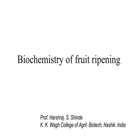 biochemistry of fruit ripening
