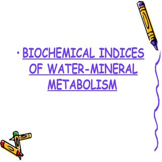 Biochemical indices of water minera...