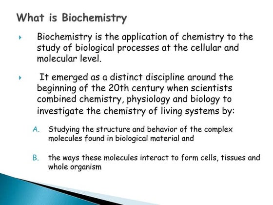 Introduction to biochemistry | PPT