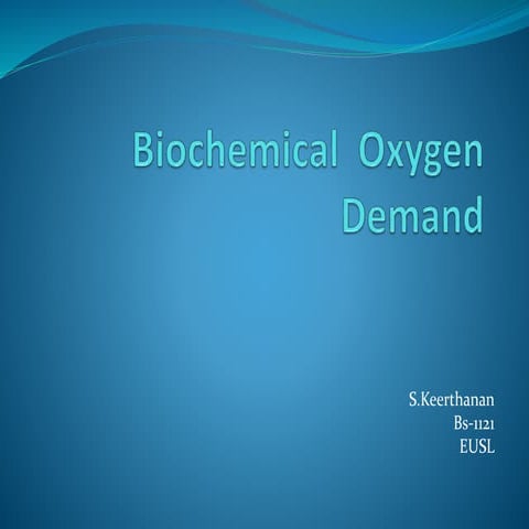 Biochemical  oxygen demand
