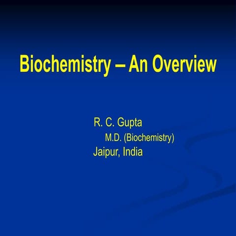 Biochemistry   an overview