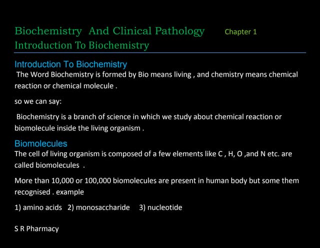 Biochemistry Chapter 1 Pdf Biochemistry Chapter 1 Pdf