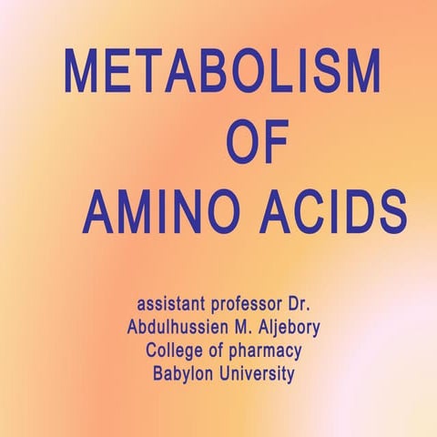 Biochemistry ii protein (metabolism of amino acids) (new edition)