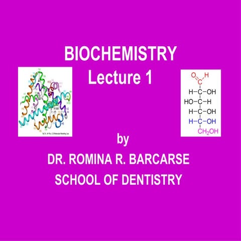 Biochemistry lecture 1