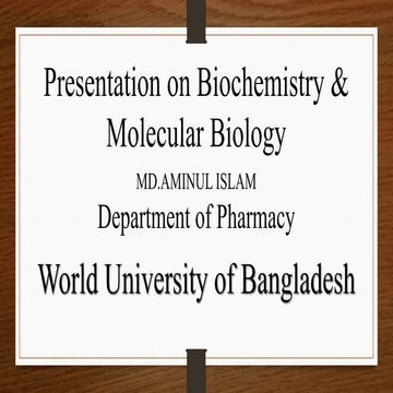 Biochemistry Molecular Biology Pptx