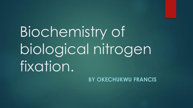 Biochemistry of biological nitrogen fixation