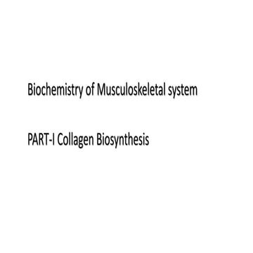 Biochemistry of musculoskeletal system. biochemistry of MSS prepared by Fikadu Seyoum Tola. This ppt essentially discuss about collegen biosnthesis, defect and muscle energy metabolism with its regulations.