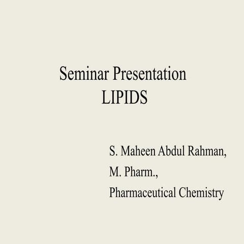  Lipids - Biochemistry 