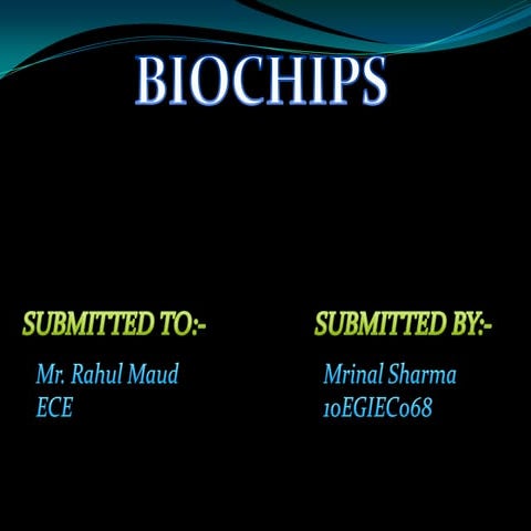 Biochip seminar ppt 2014