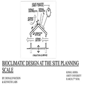 Bioclimatic design at the site planning scale